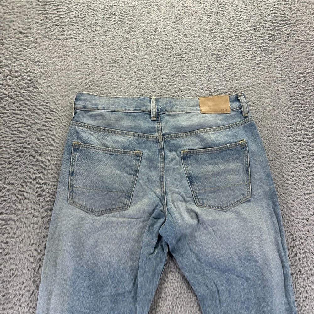 H&M L.O.G.G. Jeans Mens 34x32 Blue Cotton Denim Straight Travel Faded Button-Fly - Picture 6 of 11